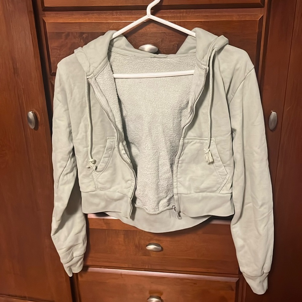 Brandy Melville John Galt Zip-up Sage green